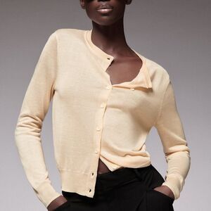 ZARA MULBERRY SILK BLEND FINE KNIT CARDIGAN